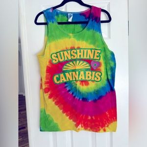NWOT Sunshine Cannabis Tie Dye Tank